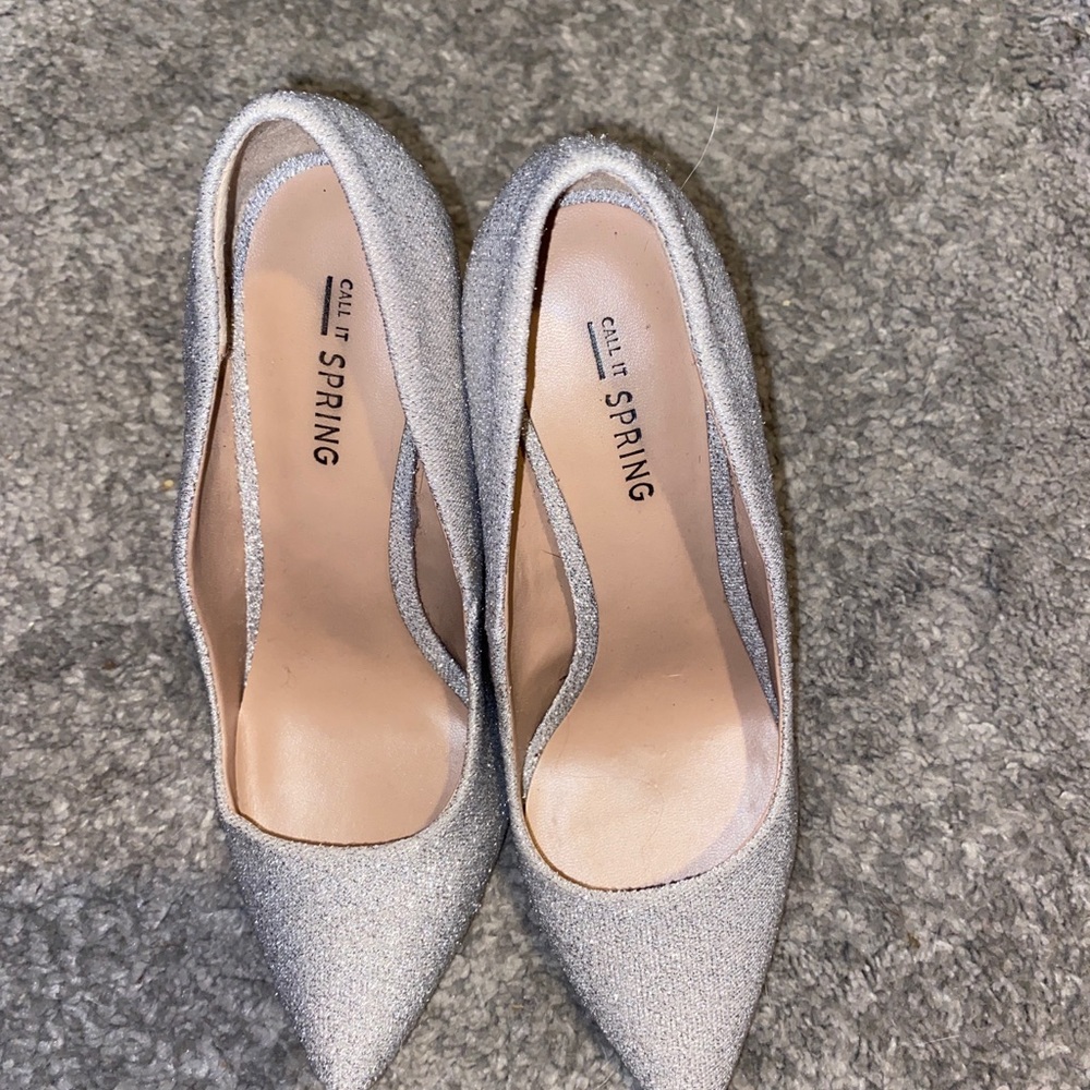 Silver Call It Spring Sparkly Heels. Size 6.5. - image 4